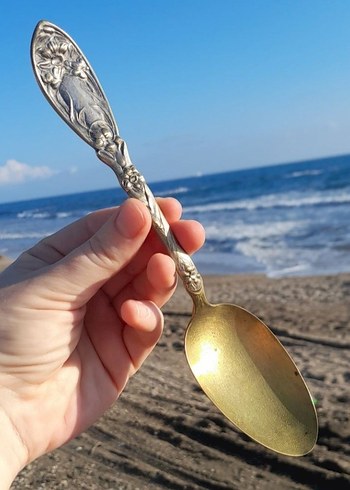 Antika pirinç damgalı yemek kaşığı - Görsel 2