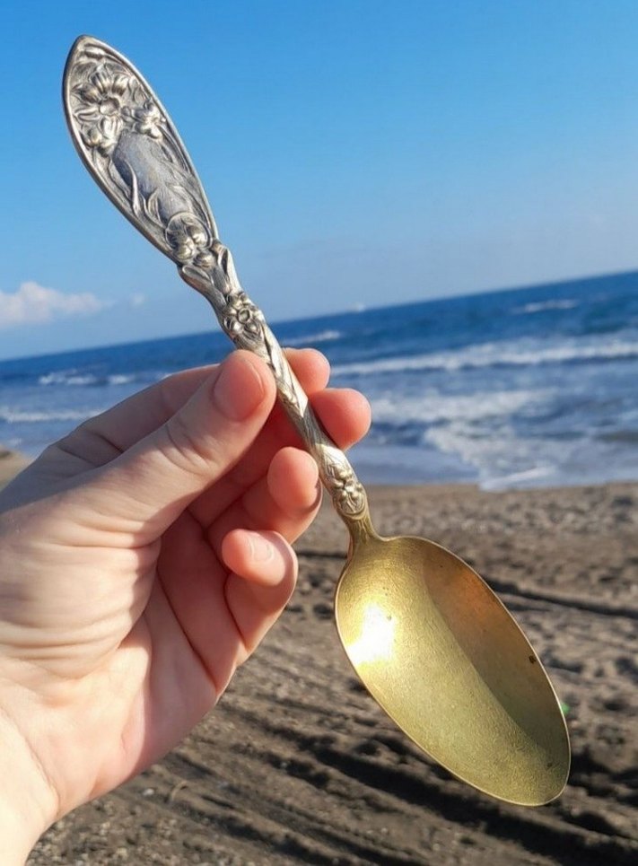 Antika pirinç damgalı yemek kaşığı - Görsel 2