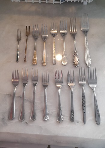 Çeşitli Desenli vintage Çatal 16 adet - Görsel 2