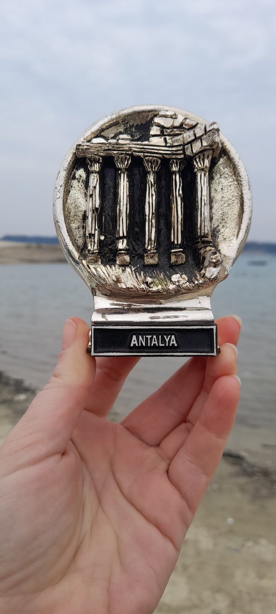 Gümüş renkli Antalya temalı biblo - Görsel 4