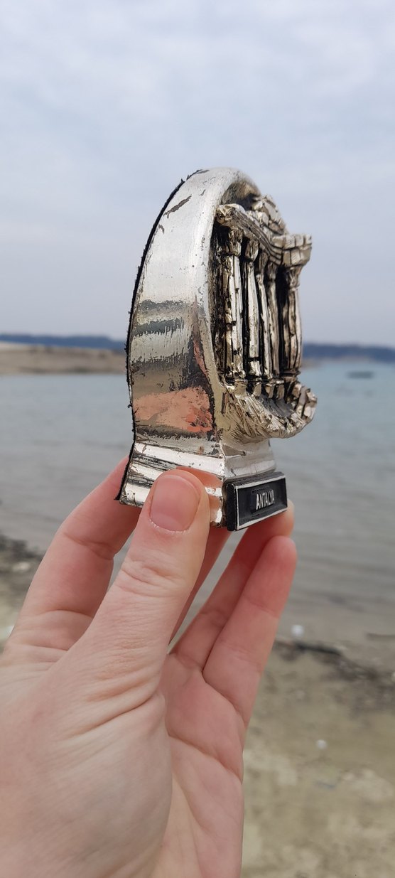 Gümüş renkli Antalya temalı biblo - Görsel 5