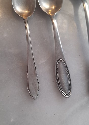 Gümüş rengi 4 adet vintage Kaşık - Görsel 2