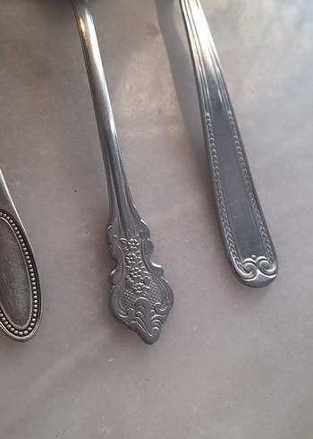 Gümüş rengi 4 adet vintage Kaşık - Görsel 3