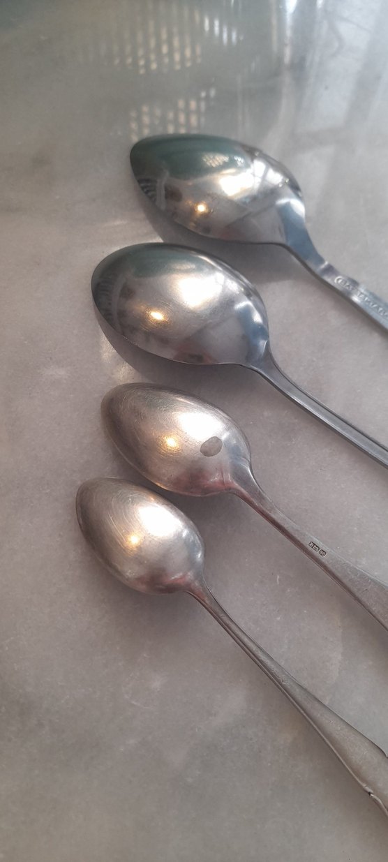 Gümüş rengi 4 adet vintage Kaşık - Görsel 5