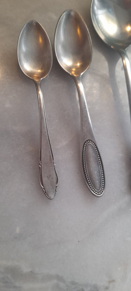 Gümüş rengi 4 adet vintage Kaşık - Görsel 2