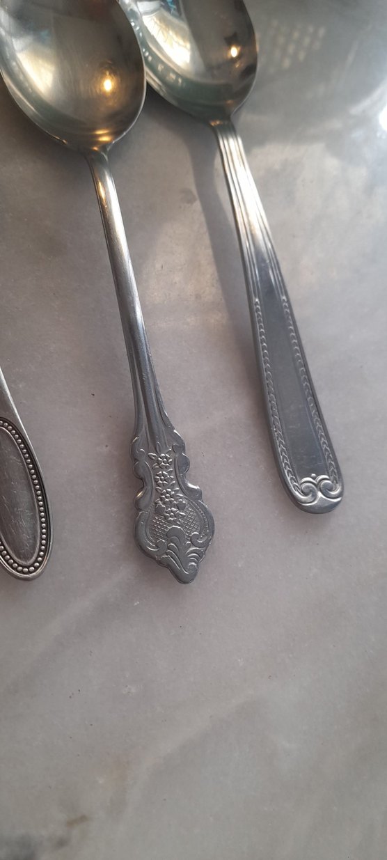 Gümüş rengi 4 adet vintage Kaşık - Görsel 3