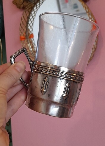 Antika bardak zarfı gümüş kaplama WMF art nouveau damgalı