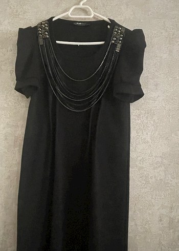 Zincir Detaylı Uzun Siyah Gotik Elbise