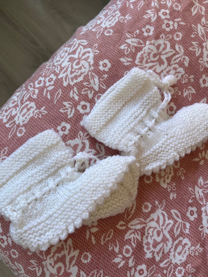 Beyaz Örgü  Bebek Patik - Görsel 2