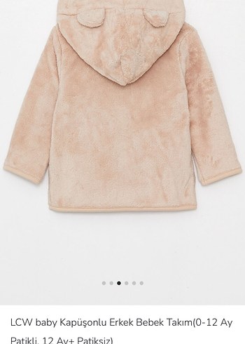 Bej Bebek Takımı Kapüşonlu ve Kürklü - Görsel 2