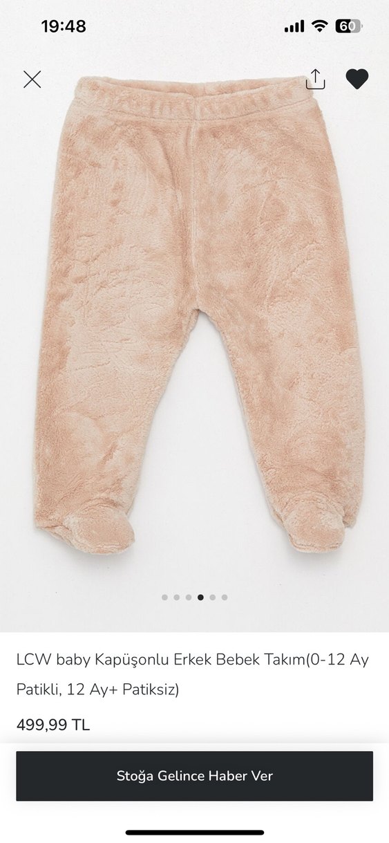 Bej Bebek Takımı Kapüşonlu ve Kürklü - Görsel 3