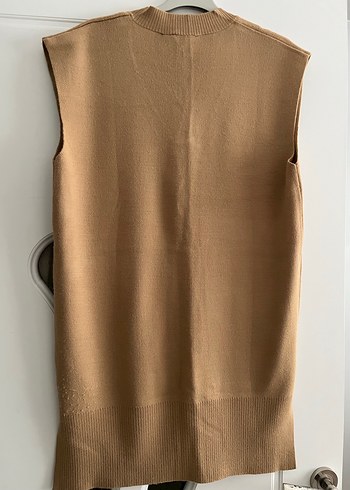 Bej V Yakalı Kadın Yün Süveter - Görsel 3