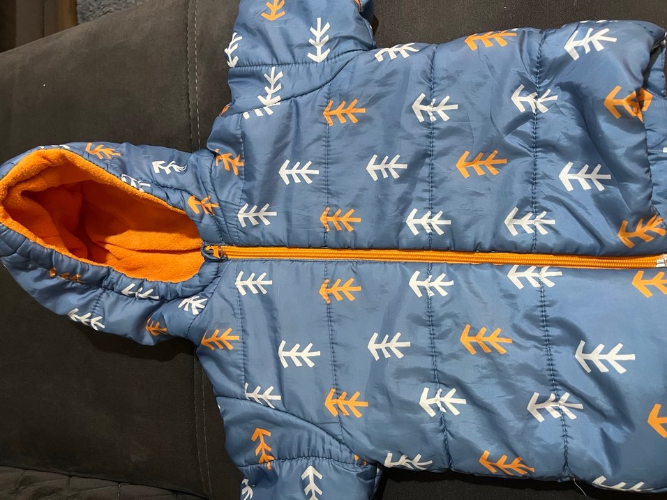 Erkek Çocuk Mavi Baskılı Fermuarlı Mont - Görsel 2