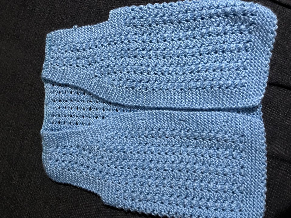 Mavi Örgü Bebek Süveter - Görsel 2