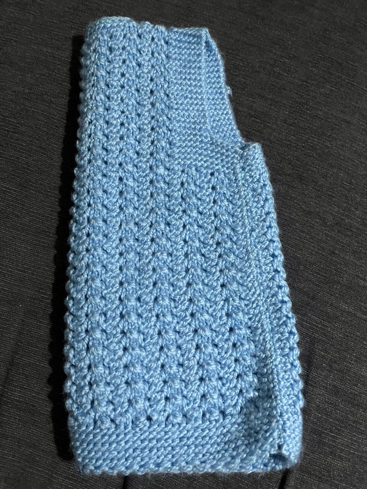 Mavi Örgü Bebek Süveter - Görsel 3