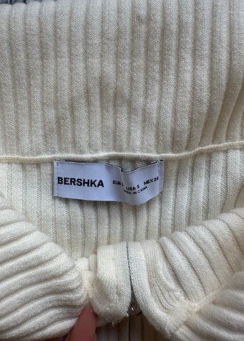 Bershka Beyaz Straplez Triko Kadın Kazak