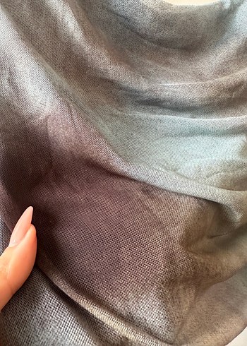 Bershka Gri Drapeli Uzun Kollu bluz