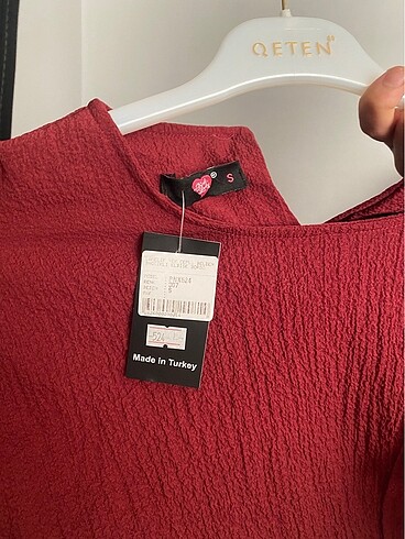38 Beden bordo Renk Bütüncül kumaş elbise