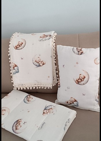 Pamuklu Baskılı Bebek Uyku Seti - Görsel 3