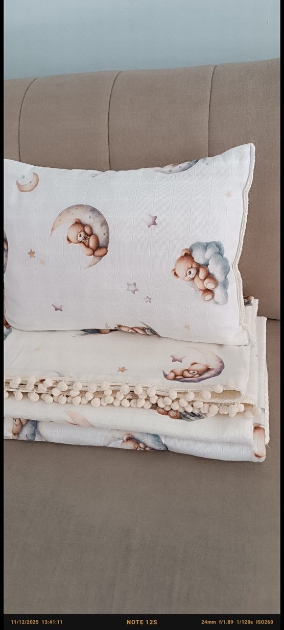 Pamuklu Baskılı Bebek Uyku Seti - Görsel 2