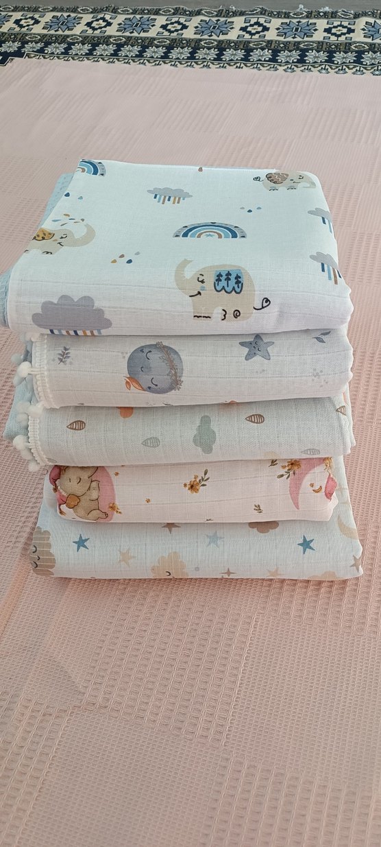 Nakışlı Çok Renkli Pamuklu Çocuk Battaniyesi - Görsel 2