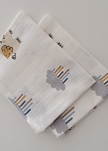 Nakışlı Pamuklu bebek pike seti 6 parça - Görsel 6