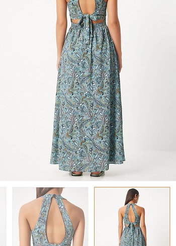 Bohem Tarzı Straplez Uzun Elbise - Görsel 5