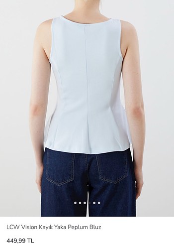 LCW Vision Kayık Yaka Peplum Bluz - Görsel 4