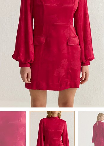 Pembe Mini Saten Elbise - Görsel 4