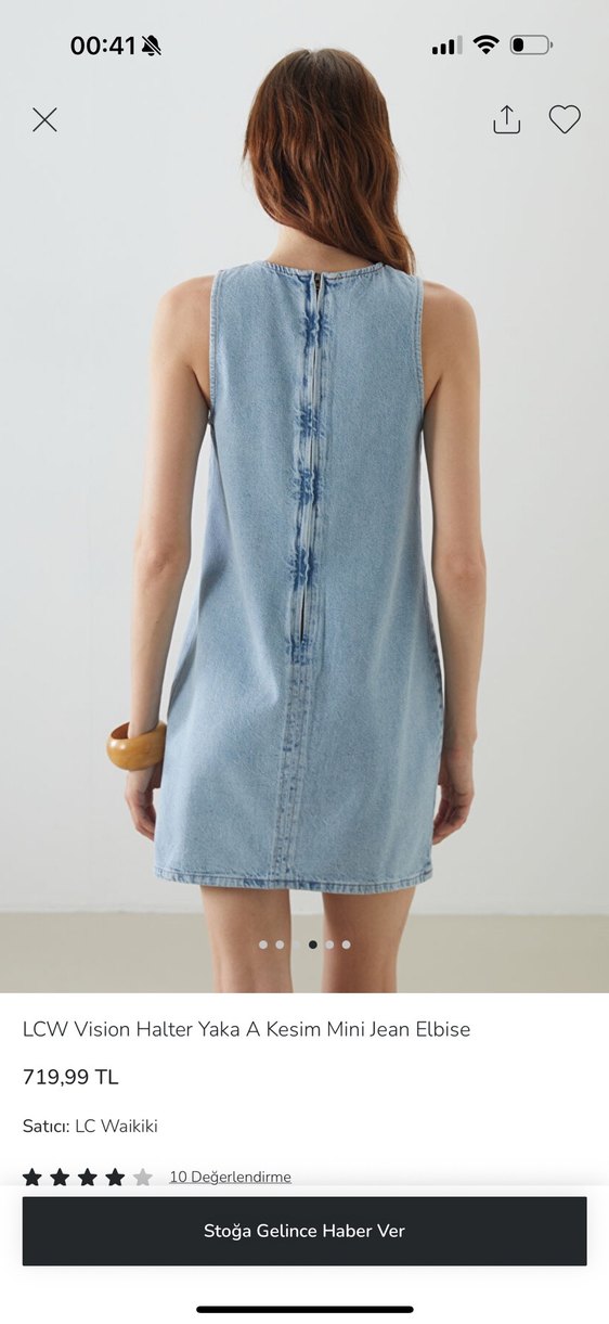 LCW Vision Açık Mavi Mini Denim Elbise - Görsel 4