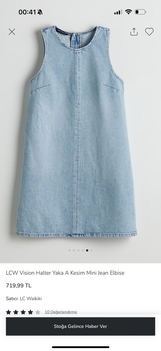 LCW Vision Açık Mavi Mini Denim Elbise - Görsel 5