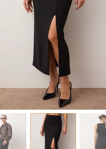 siyah yırtmaçlı etek - Görsel 3