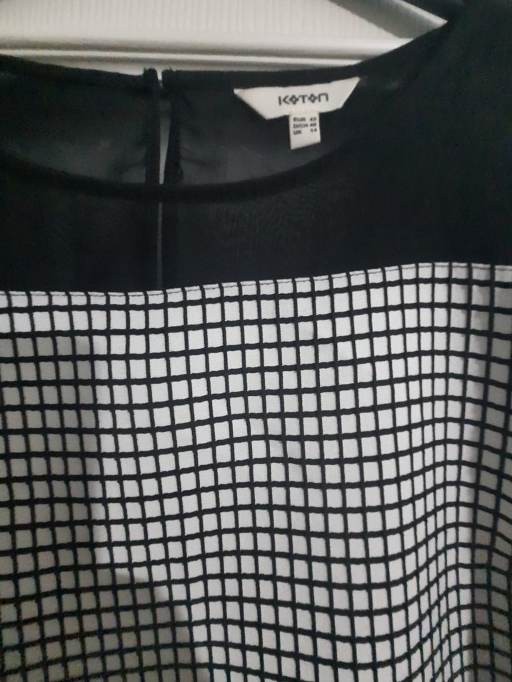 Kısa Kollu Siyah beyaz Kadın Bluz - Görsel 3