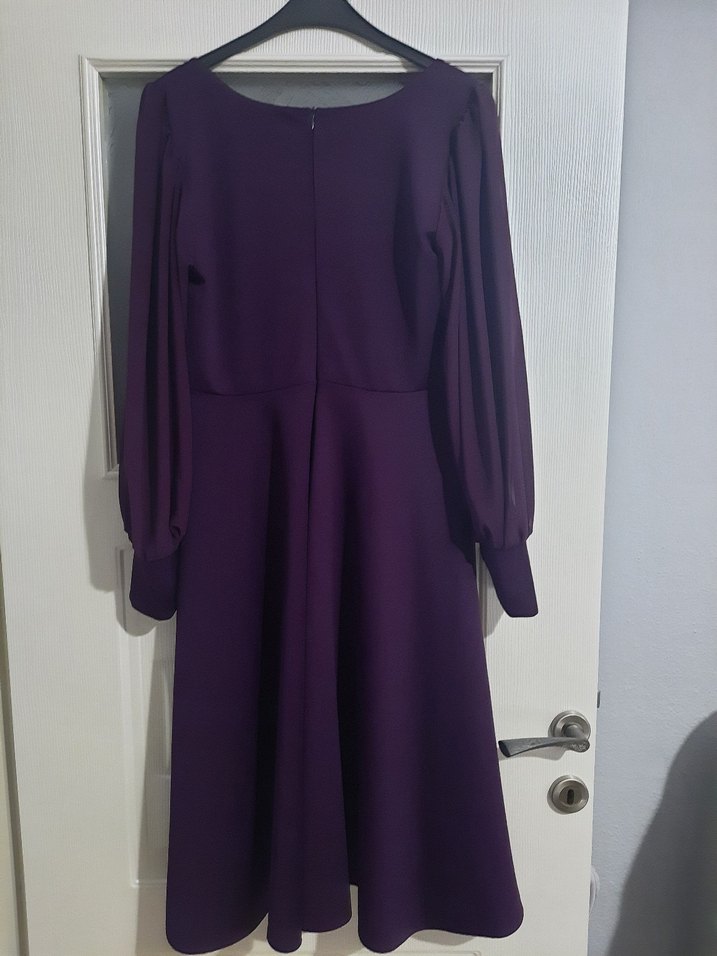 Mor Midi Elbise - Görsel 4