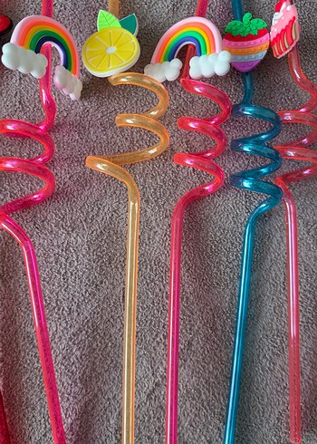 Renkli Spiral Parti Pipetleri - Görsel 3