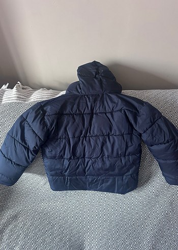 Gri Kapüşonlu Fermuarlı Kız Çocuk Kışlık Mont - Görsel 3