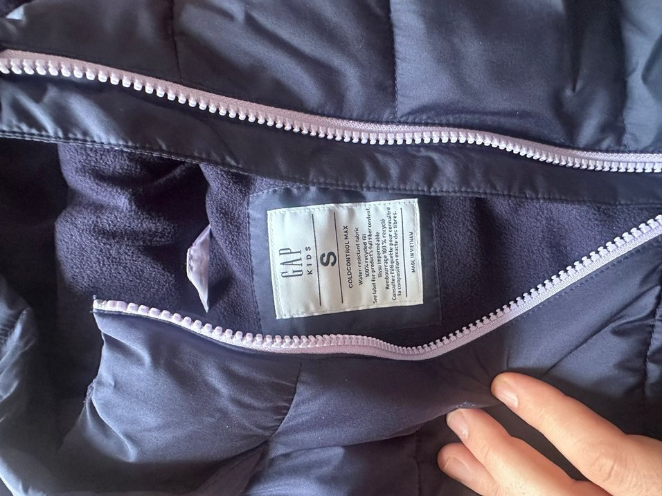 Gri Kapüşonlu Fermuarlı Kız Çocuk Kışlık Mont - Görsel 2