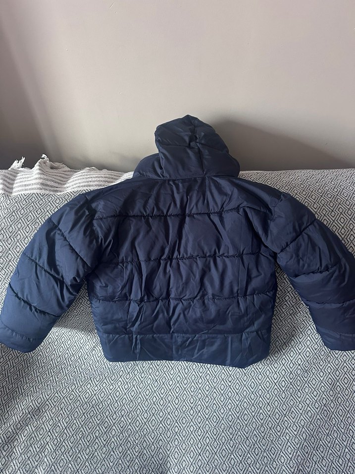 Gri Kapüşonlu Fermuarlı Kız Çocuk Kışlık Mont - Görsel 3