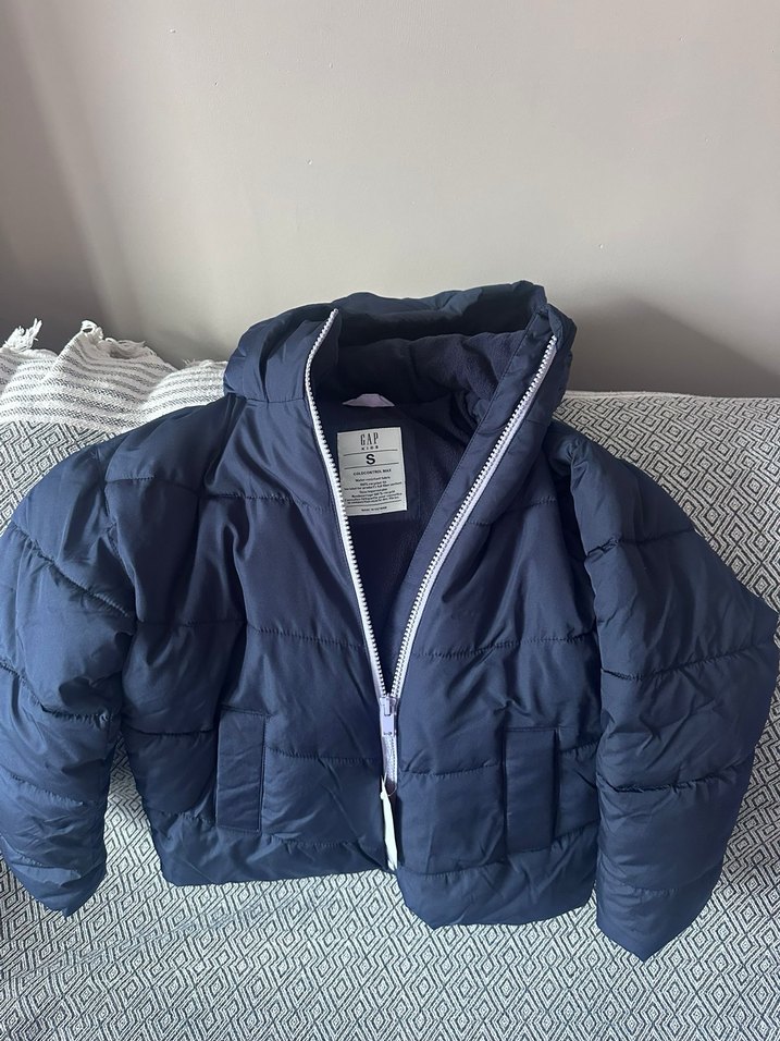 Gri Kapüşonlu Fermuarlı Kız Çocuk Kışlık Mont - Görsel 4