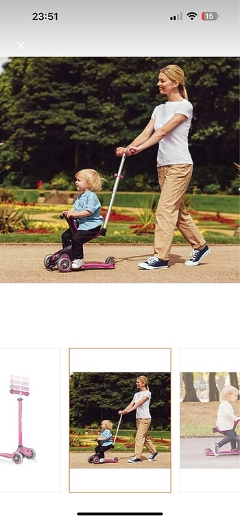 Beden pembe Renk Kız çocuk scooter