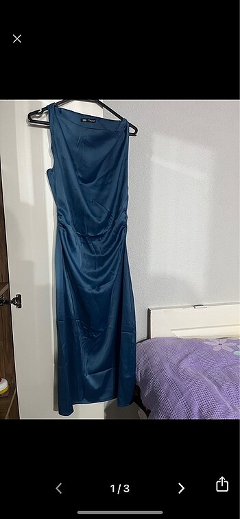 Zara saten elbise