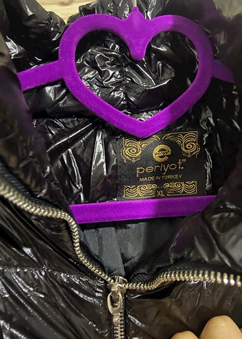 Siyah Parlak Fermuarlı Kadın mont - Görsel 2