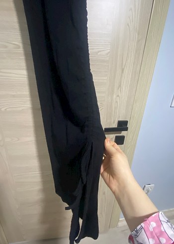 Siyah yuvarlak Yaka Kolsuz Kadın elbise - Görsel 3