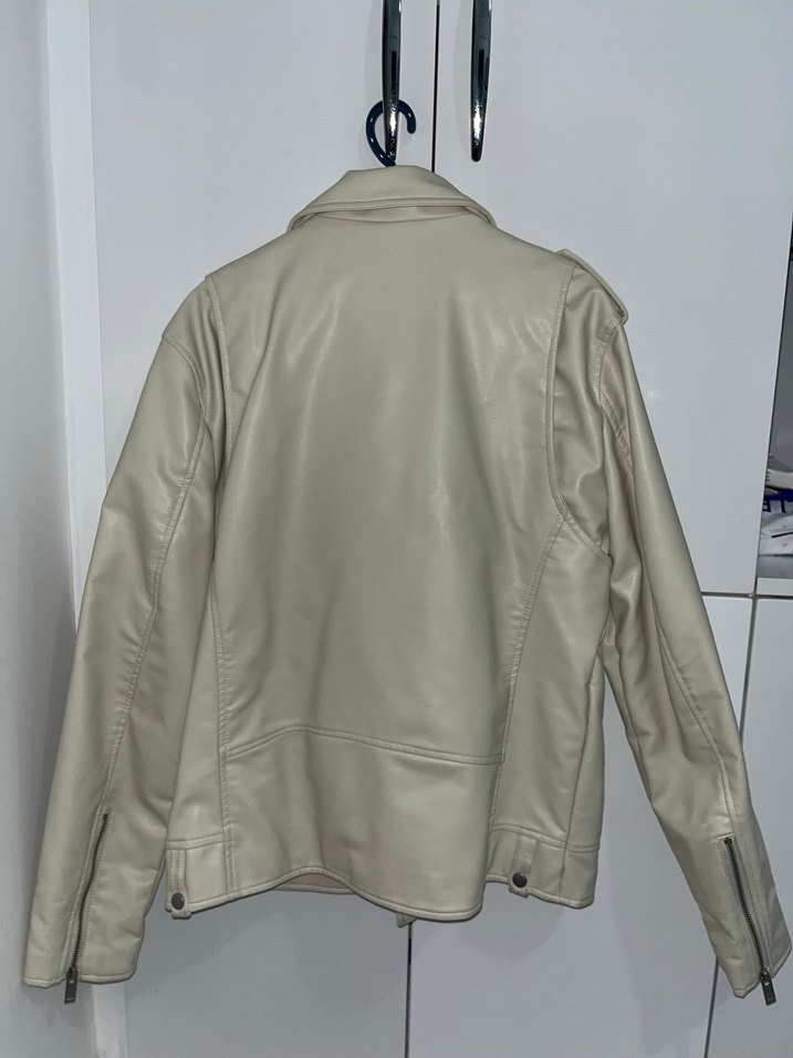 Bej Deri Erkek Ceket - ZARA - Görsel 4