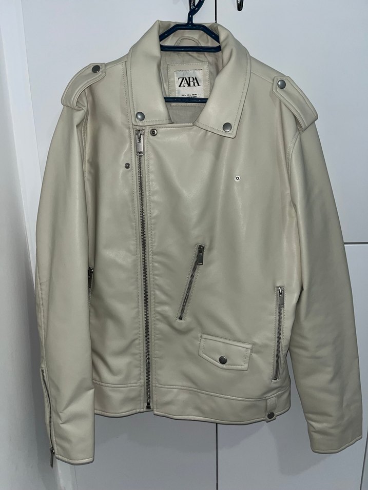 Bej Deri Erkek Ceket - ZARA - Görsel 3