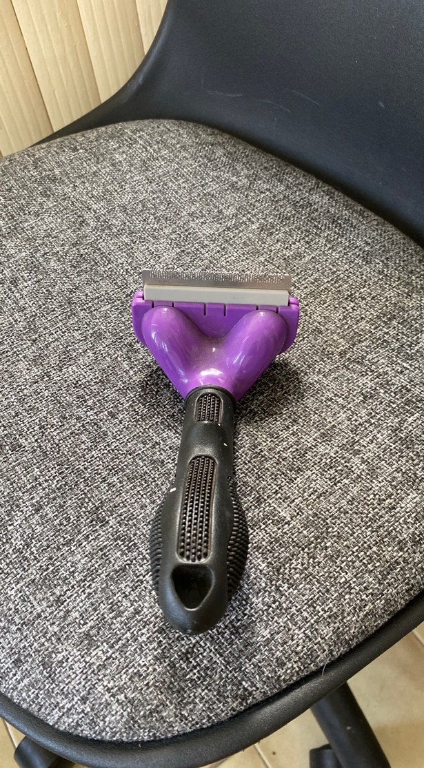 Mor Parlak Kedi Tüyü Temizleyici Tarak - Görsel 4