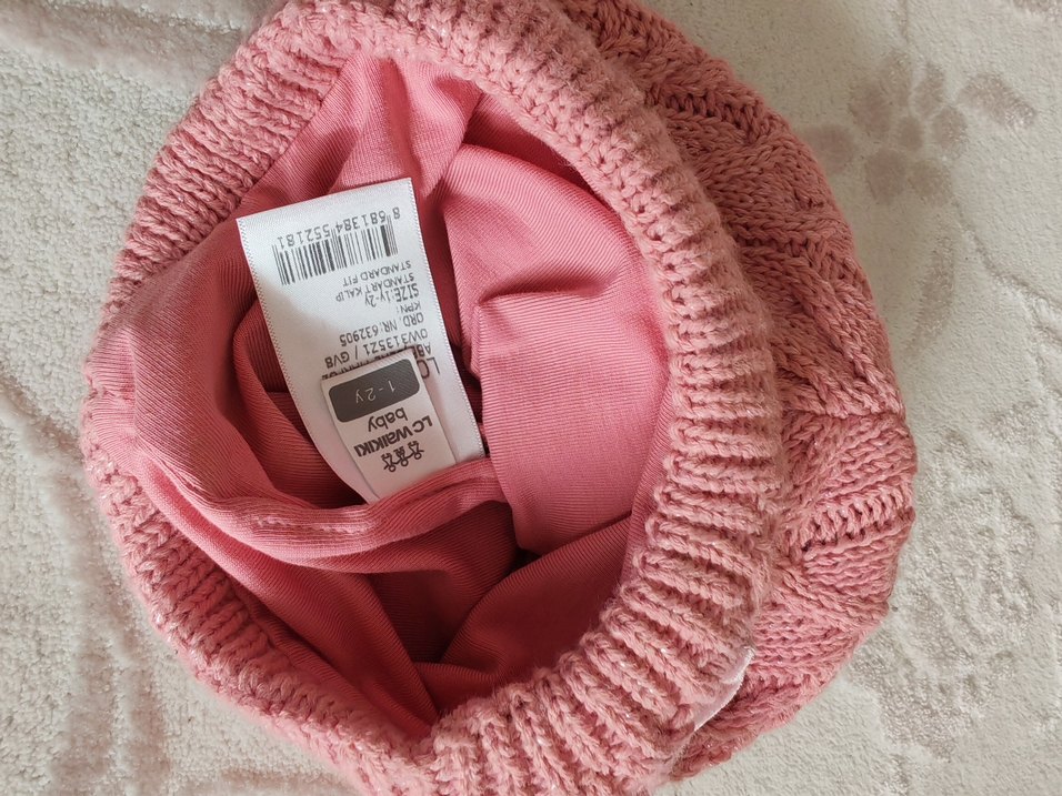 Pembe Örgü Çocuk Bere Kadife Fiyonk Detaylı - Görsel 2