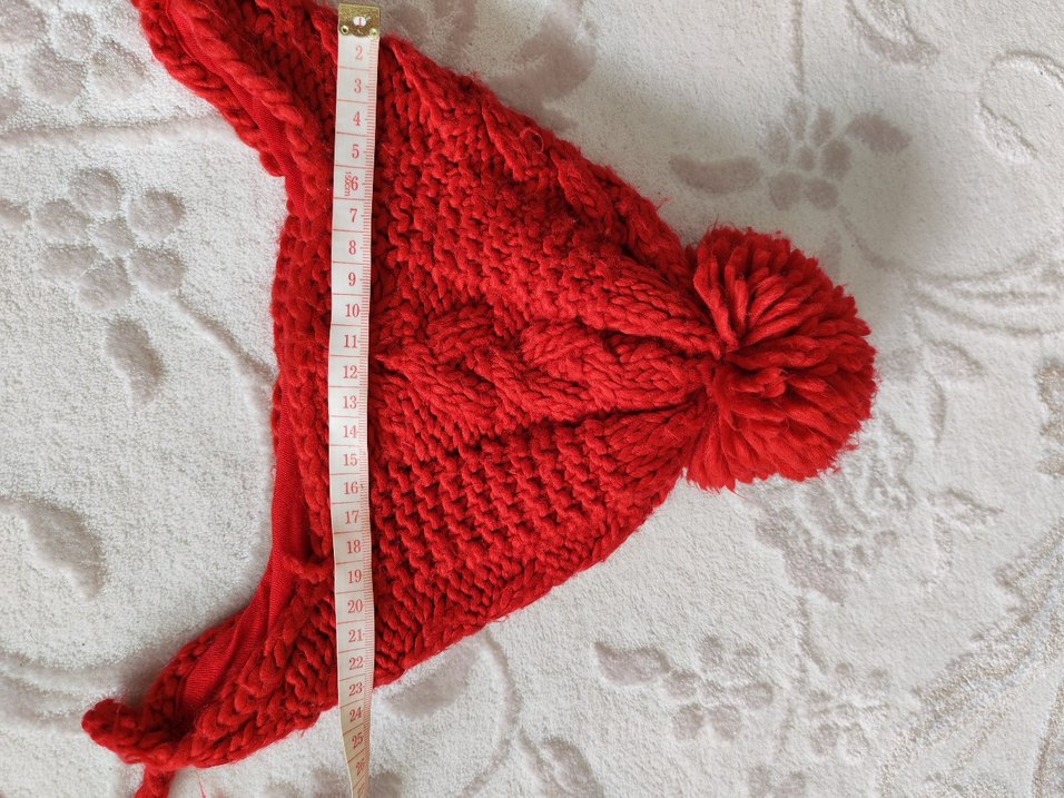 Çocuk Kırmızı Örgü Şapka - Görsel 2