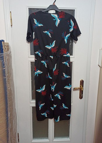 Drapeli V Yaka Desenli Hamile Tulum - Görsel 5