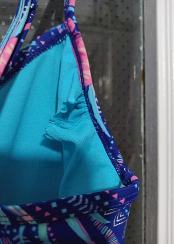 40 Beden mavi Renk Renkli Bohem Mini Bikini Üstü
